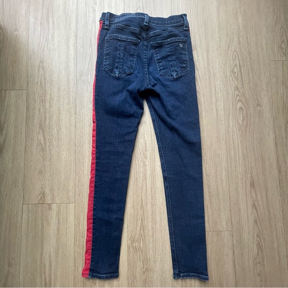 Rag and Bone Mazie High Rise Jeans with red stripe, size 27 - Picture 2 of 8